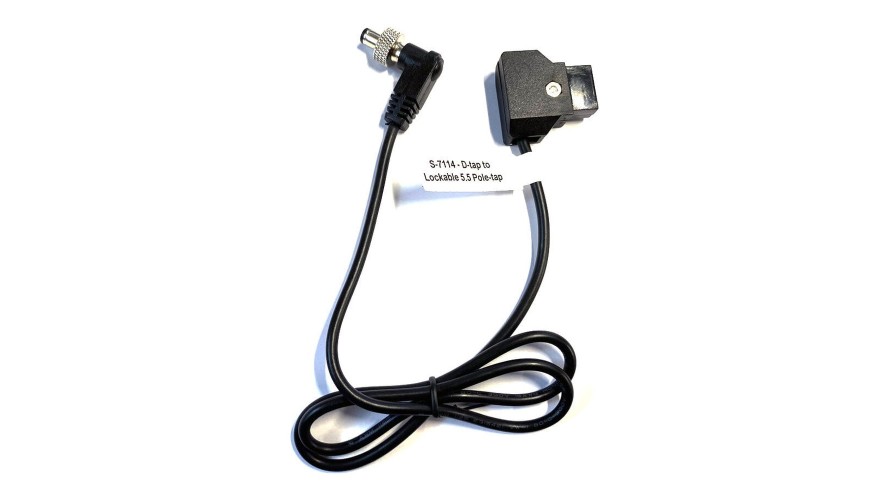 SWIT S-7114 – захранващ кабел D-tap към заключващ се pole-tap 5,5/2,1 mm