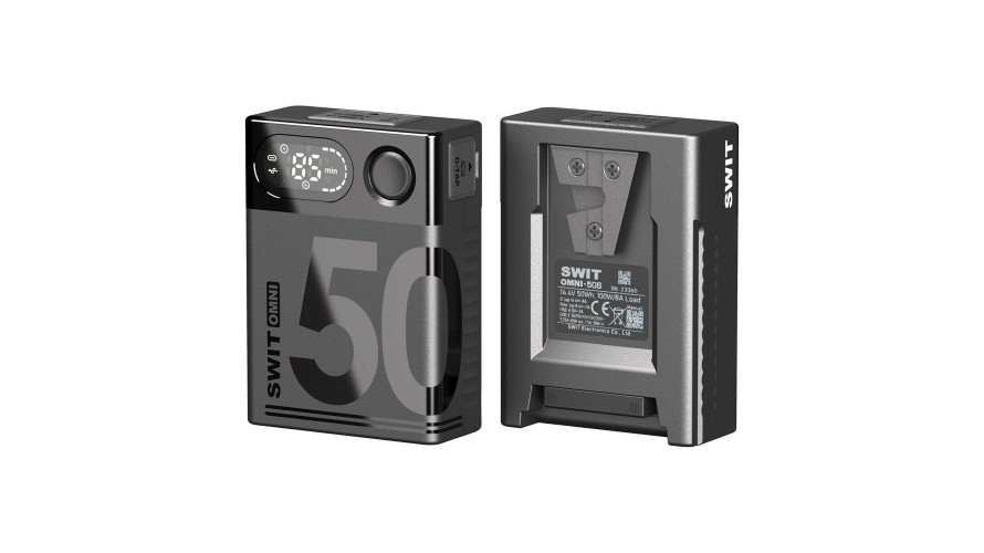 SWIT OMNI-50S – мини V-mount батерия 50 Wh с USB-C и LCD SWIT OMNI-50S – мини V-mount батерия 50 Wh с USB-C и LCD