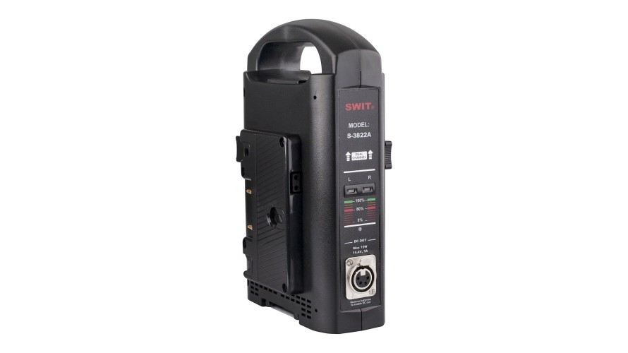 SWIT S-3822A – 2-канално Gold Mount зарядно с адаптерен изход