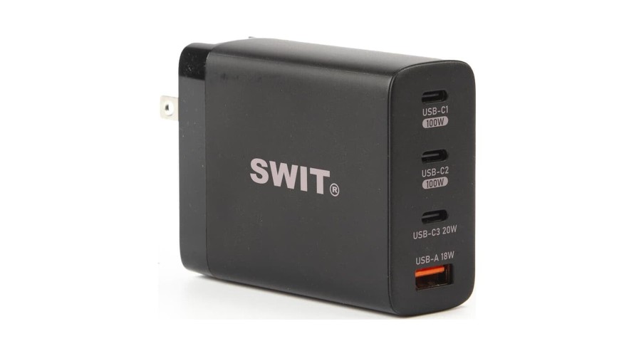 SWIT UC-100 – GaN зарядно 100 W с 3 × USB-C и USB-A